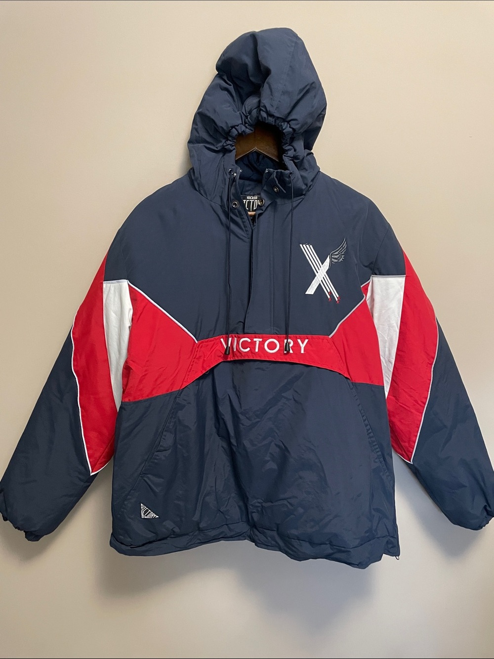10.DEEP Victory Quilted Ski Jacket Red Blue White Men’s XL Fits Closer to Large